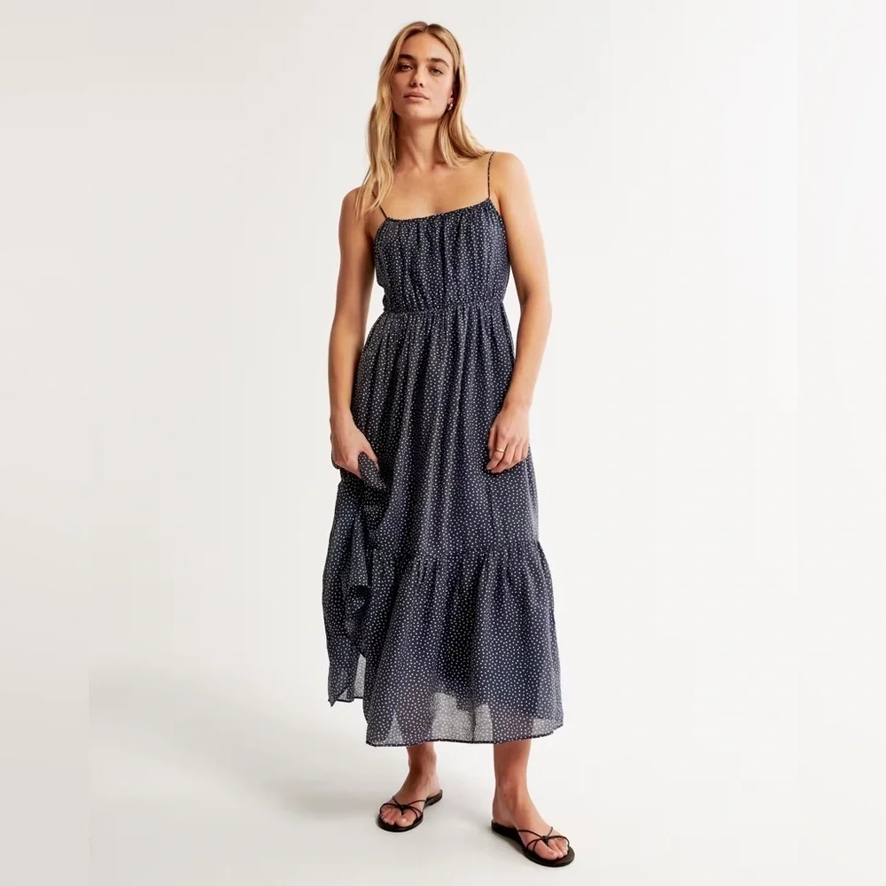 abercrombie low back tiered maxi dress Abercrombie Low Back Tiered Maxi Dress